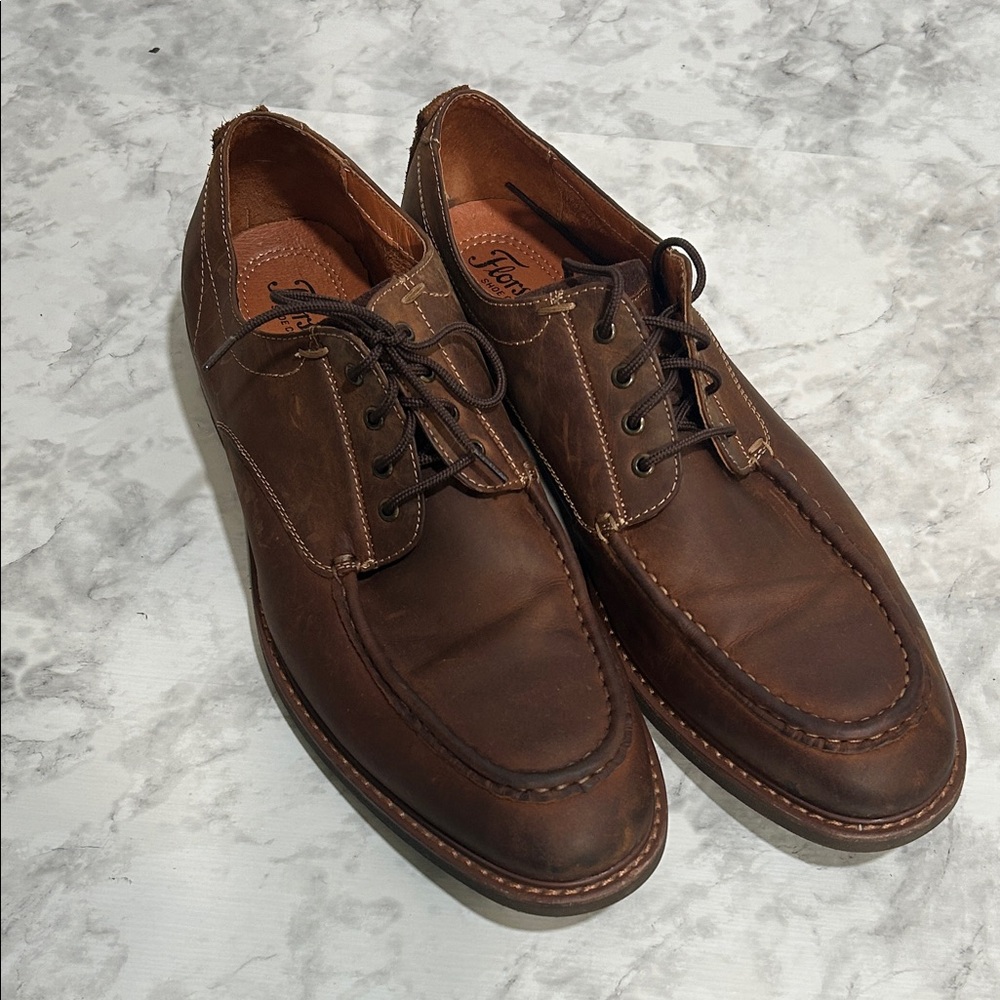 FLORSHEIM Dark Brown Leather Oxfords Casula Shoes Men’s Sz 10